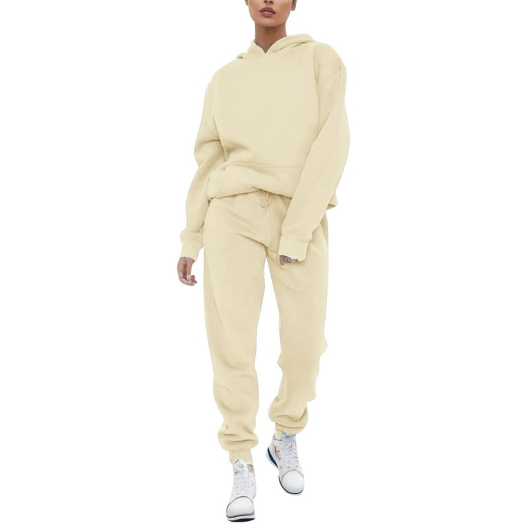 Fall Outfits | Fleece Hoodie Sweatpants Outfit 2-piece Set