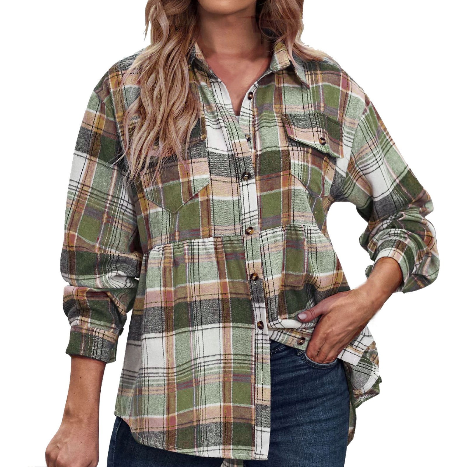 PMUYBHF Womens Button Down Shirt Plus Size Womens Tunics To Wear with