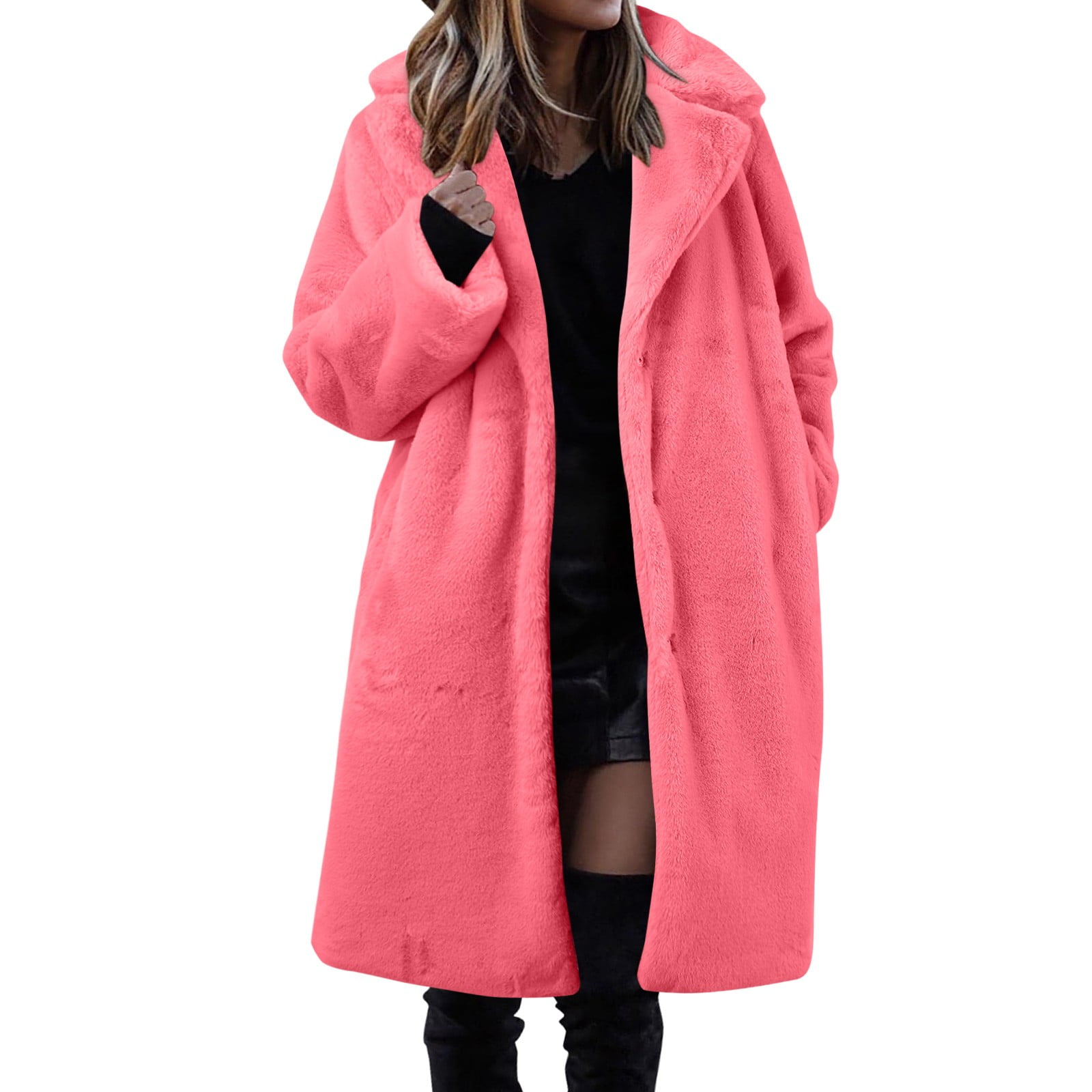 PMUYBHF Womens Puffer Jackets With Hood Women's Long Teddy down Coat