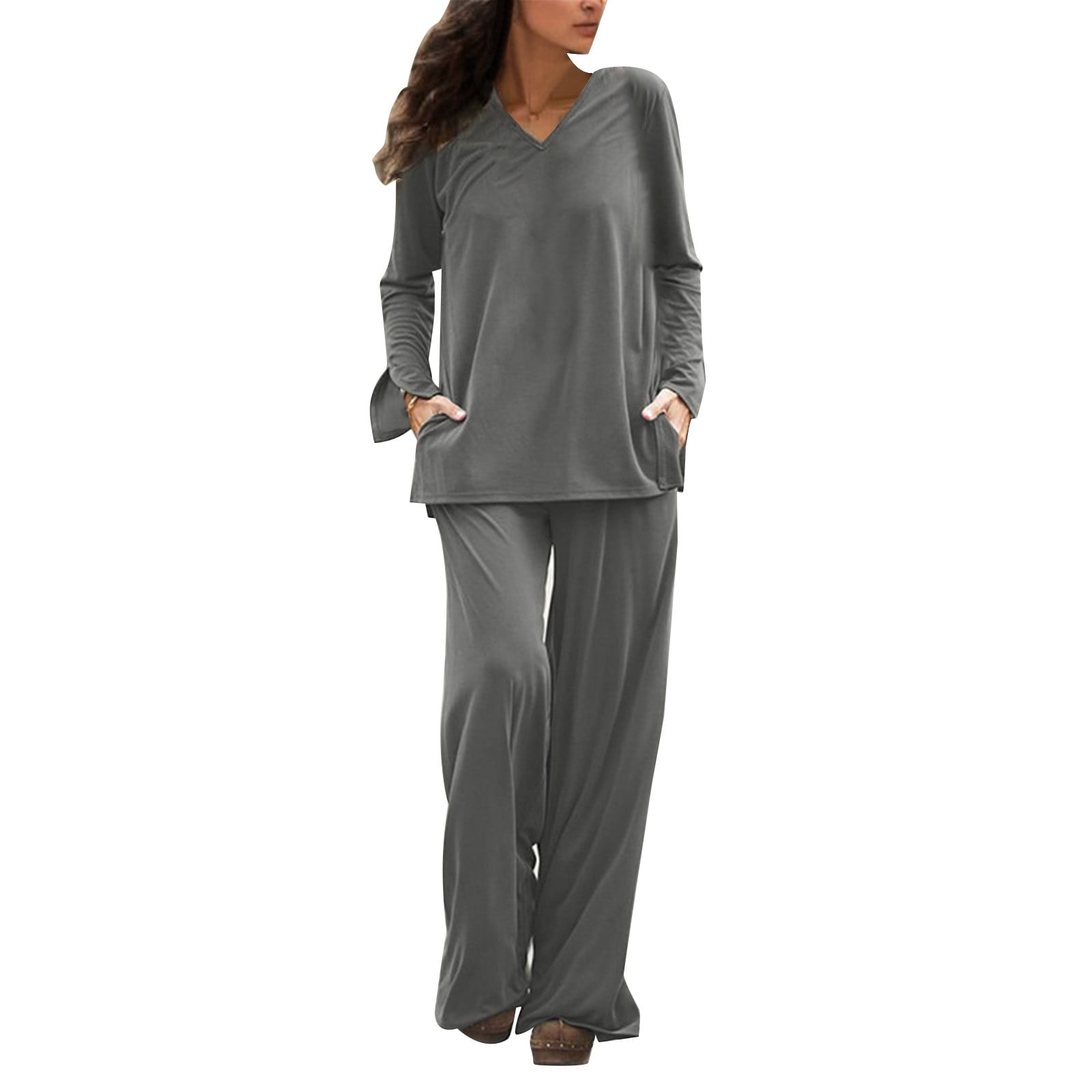 PMUYBHF Womens Sweatsuit Set Petite Pink Outfits for Women 2 Piece Sets