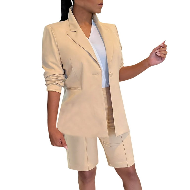 Button Front Linen Blend Vest & Pants Set - Women's Set