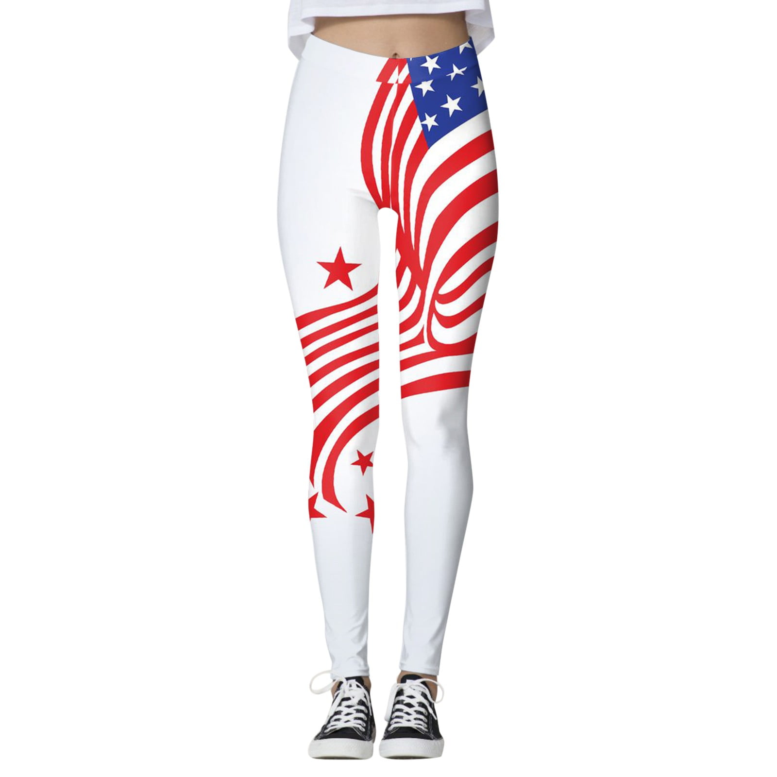 PMUYBHF Yoga Pants Petite High Waisted 4Th of July Yoga Pants Flare Ladies' Fourth of July