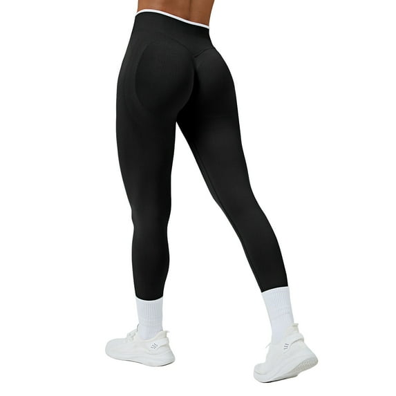PMVFHDE 2025 Yoga Pants Set For Women High Waist Stretchy Workout Leggings With Sports Bra Gym Running Black,M