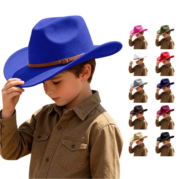 PMVFHDE Adjustable Size Western Style Cowboy Sun Hat For Boys Girls
