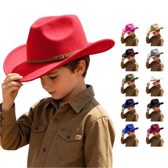 PMVFHDE Adjustable Size Western Style Cowboy Sun Hat For Boys Girls
