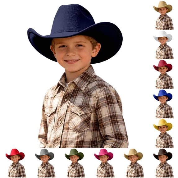 PMVFHDE Adjustable Western Cowboy Hat For Boys Girls Daily Outdoor Adventures Ages 6-12
