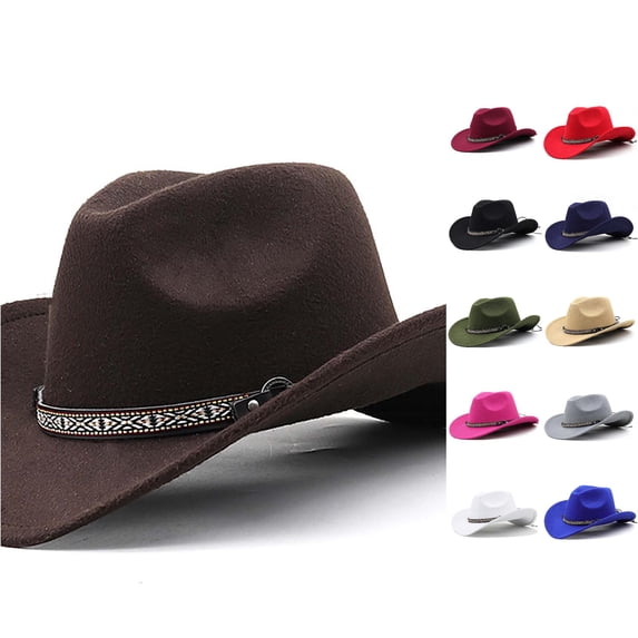 PMVFHDE Adjustable Western Cowboy Hat For Boys Girls Daily Outdoor Adventures Ages 6-12