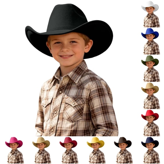 PMVFHDE Adjustable Western Cowboy Hat For Boys Girls Daily Outdoor Adventures Ages 6-12