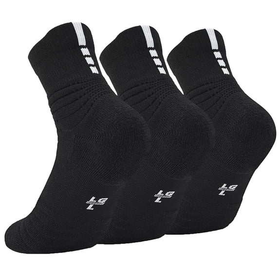 PMVFHDE Athletic Ankle Socks 3 Pairs Solid Comfortable Soft for Basketball Running Sports
