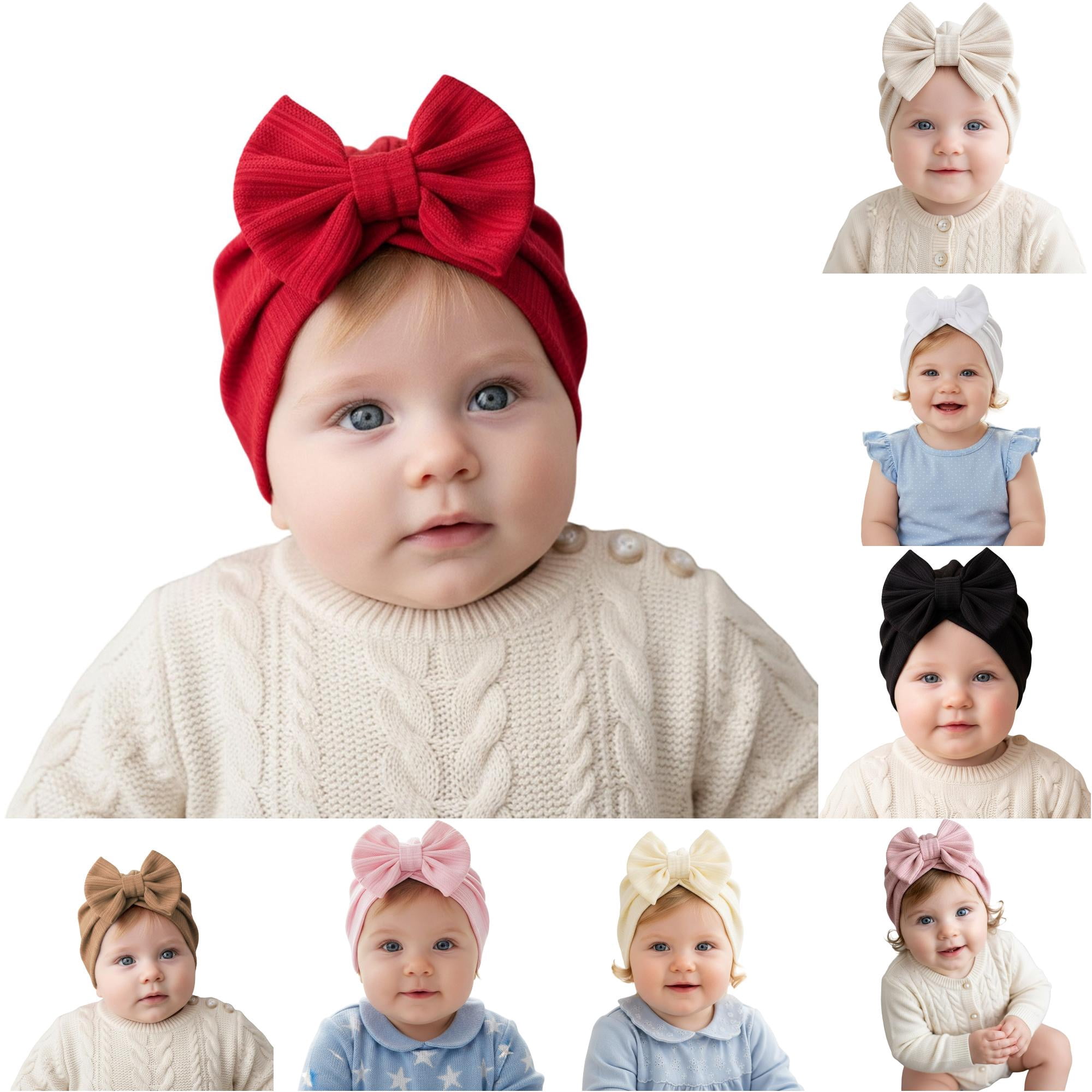 PMVFHDE Baseball Cap Baby Hat with Soft Bow Toddlers Warm for to 24 ...