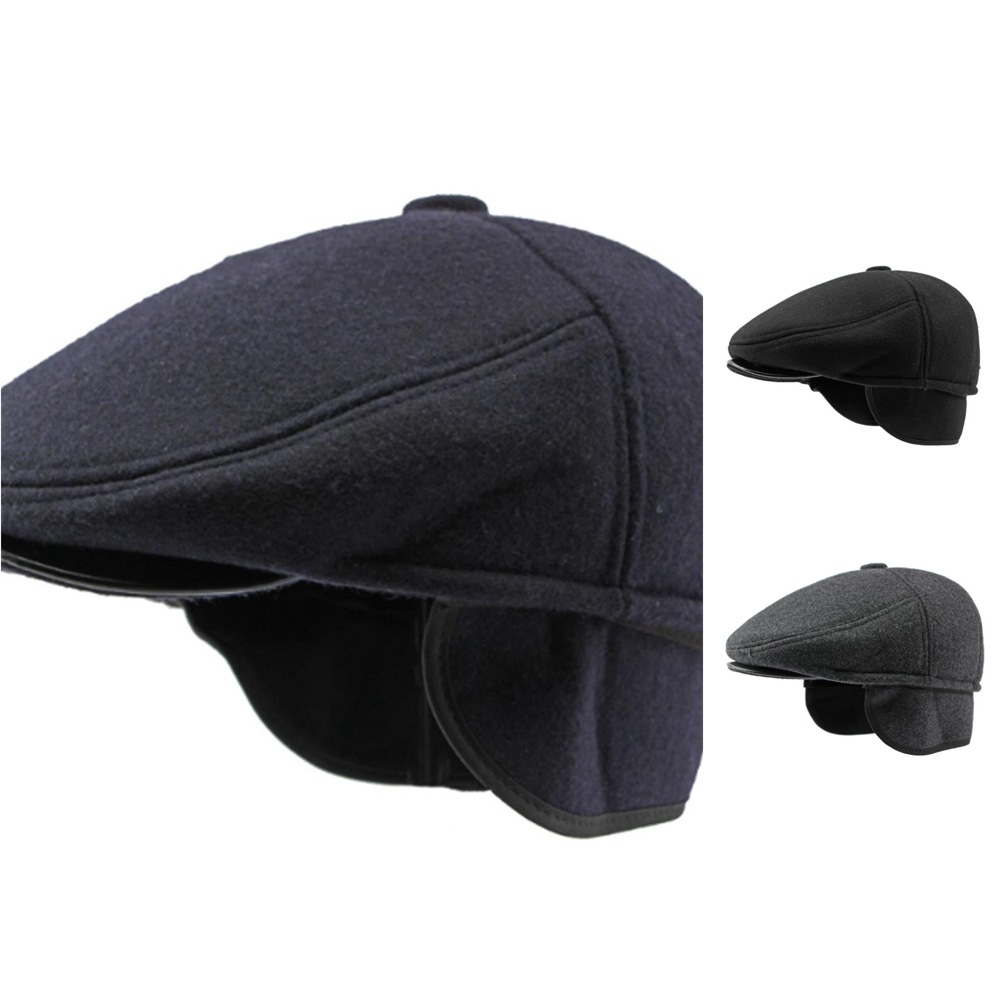 PMVFHDE Baseball Cap British Beret for Men Fall Winter Ear Warm Tongue ...