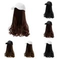 thumbnail image 1 of PMVFHDE Baseball Cap With Hair Extensions Synthetic Hair Wig Baseball Hat With Hair Attached Long Pear Roll Curly Adjustable Wave Curly Hairpiece With Baseball Hat Cap Wig For Women, 1 of 5