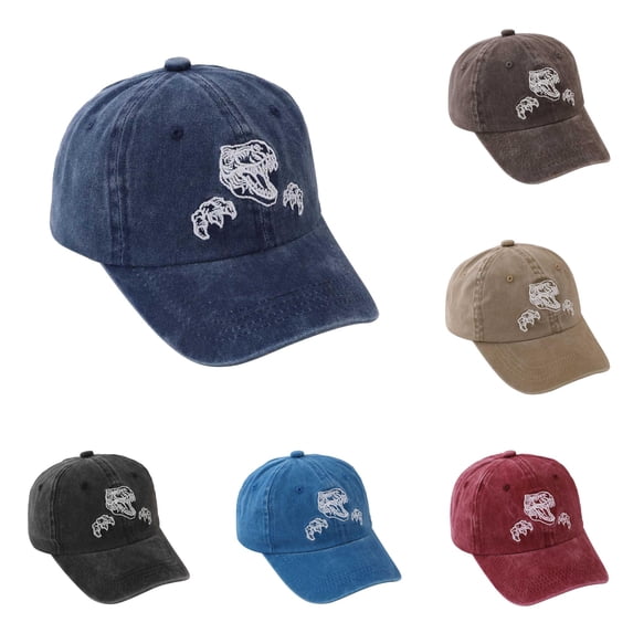 PMVFHDE Baseball Cap Kids Dinosaur Design Adjustable Washed Hat for ...