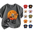 thumbnail image 1 of PMVFHDE Boys T Shirts Toddler Kids Halloween Shirt Boys Pumpkin Short Sleeve T Tee for Fall Winter Spring Summer Daily Wear, 1 of 3