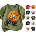 thumbnail image 1 of PMVFHDE Boys T Shirts Toddler Kids Halloween Shirt Boys Pumpkin Short Sleeve T Tee for Fall Winter Spring Summer Daily Wear, 1 of 3
