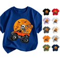 thumbnail image 1 of PMVFHDE Boys T Shirts Toddler Kids Halloween Shirt Boys Pumpkin Short Sleeve T Tee for Fall Winter Spring Summer Daily Wear, 1 of 3