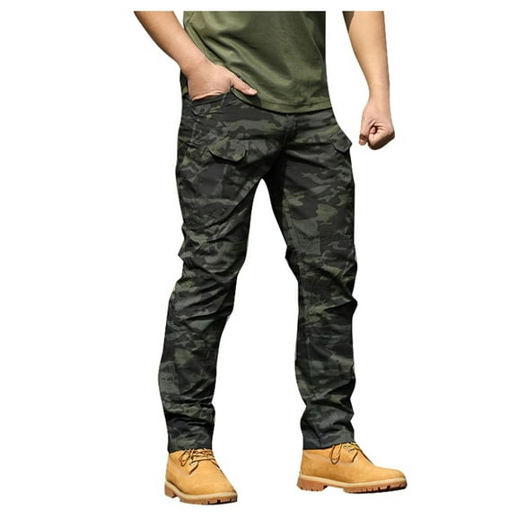 PMVFHDE Cargo Pants For Men Solid Color Casual Loose Fit Everyday Utility Trousers For Men CE1,S