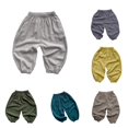 thumbnail image 1 of PMVFHDE Child Toddler Boys Girls Elastic Waist Casual Summer Solid Pants Trousers Daily Holiday Wear Soft Breathable Comfortable Stretch White,4-5 Years, 1 of 5