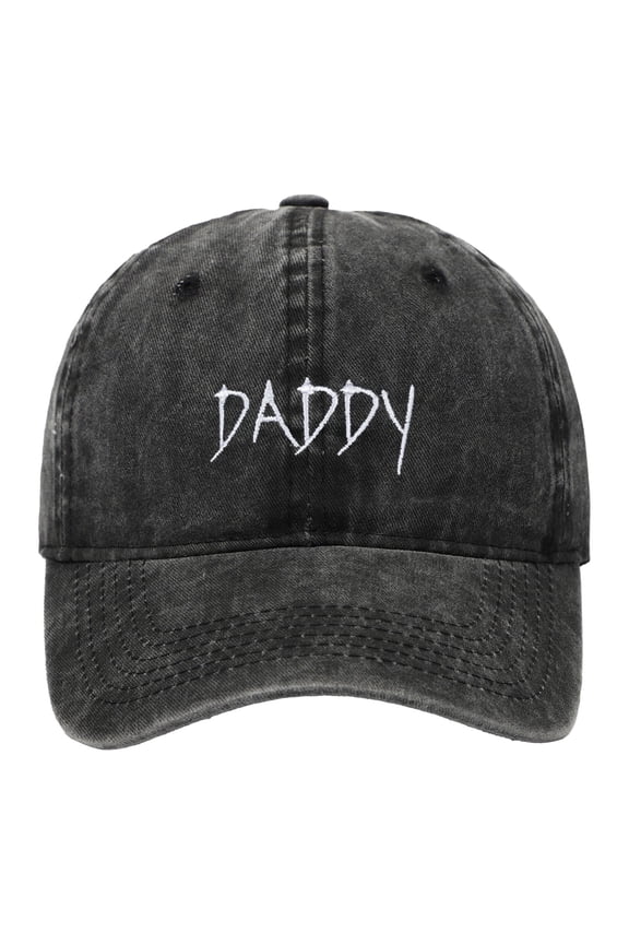 Classic Letter Embroidery Dad Baseball Cap Washed Breathable Adjustable Relaxed Fit Sun Hat Black