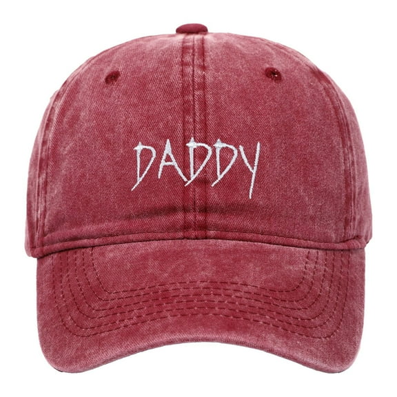 PMVFHDE Classic Letter Embroidery Dad Baseball Cap Washed Breathable Adjustable Relaxed Fit Sun Hat Red