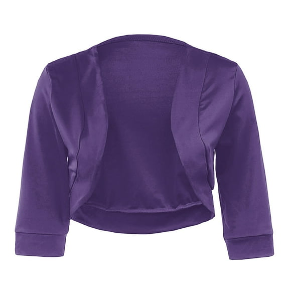 PMVFHDE Coats for Women Summer Solid Color Short Length Loose Mid Sleeve Casual Versatile Cardigan Top Purple,XXL