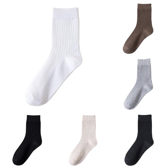 PMVFHDE Crew Socks Mid Calf Solid Daily Casual Classic Comfortable Cotton Socks for Men Women