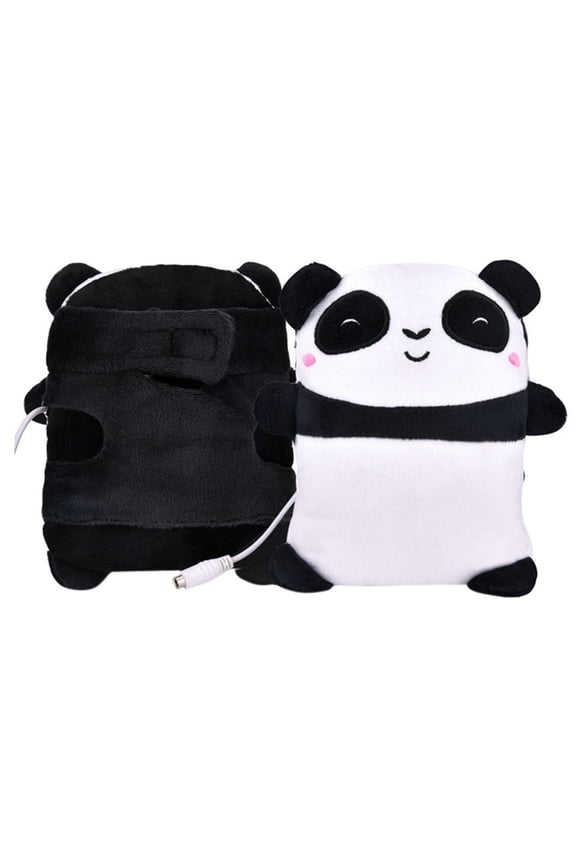 Cute Panda USB Heated Gloves Hand Warmer Semi Fingerless 5V USB Powered Warm Gloves For Winter White