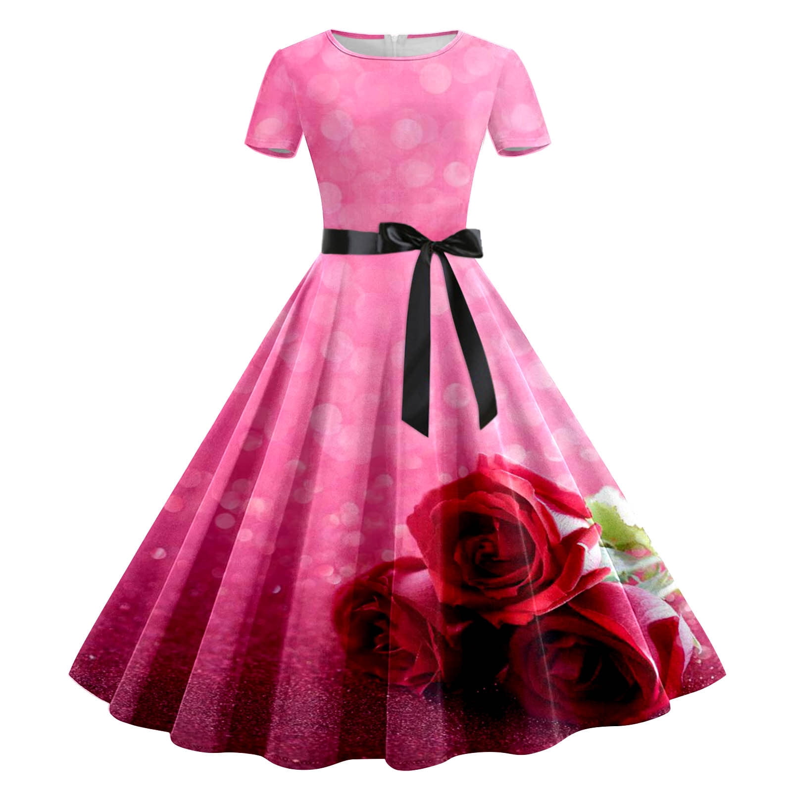 PMVFHDE Cute Summer Dresses For Women Valentine's Day Print Short ...