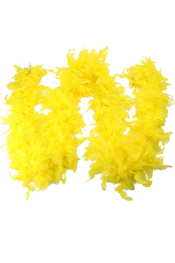 Dance Performance Feather Scarf with Fringe, Wedding Party Fuzzy Feather Wrap, Decorative Feather Trim Scarf for Stage Shows yellow