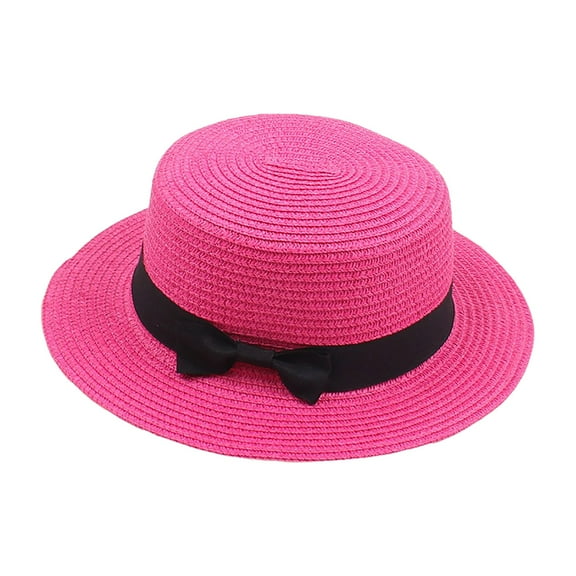 PMVFHDE Elegant Womens Wide Brim Floral Design Summer Dress Hat for Beach Wedding Bridal and Outdoor Sun Hot Pink