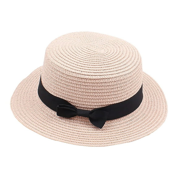 PMVFHDE Elegant Womens Wide Brim Floral Design Summer Dress Hat for Beach Wedding Bridal and Outdoor Sun Rose Gold