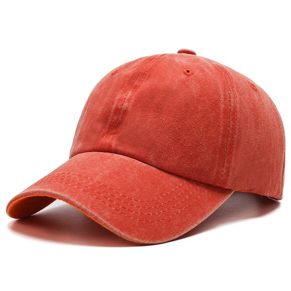 PMVFHDE Fashion Sun Cap Spring Summer Outdoor Casual Washed Breathable Basic Dad Hat Orange