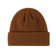 thumbnail image 1 of PMVFHDE Fashionable And Adult Solid Color Knitted Warm Winter Hat For Daily Casual Wear In Cold Seasons Brown, 1 of 2