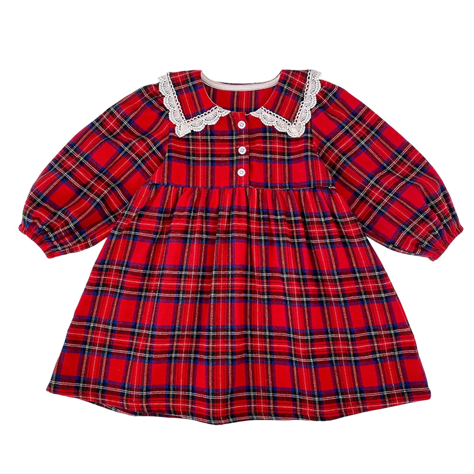PMVFHDE Flower Girl Dress Long Sleeve Christmas Formal Pageant Wedding ...