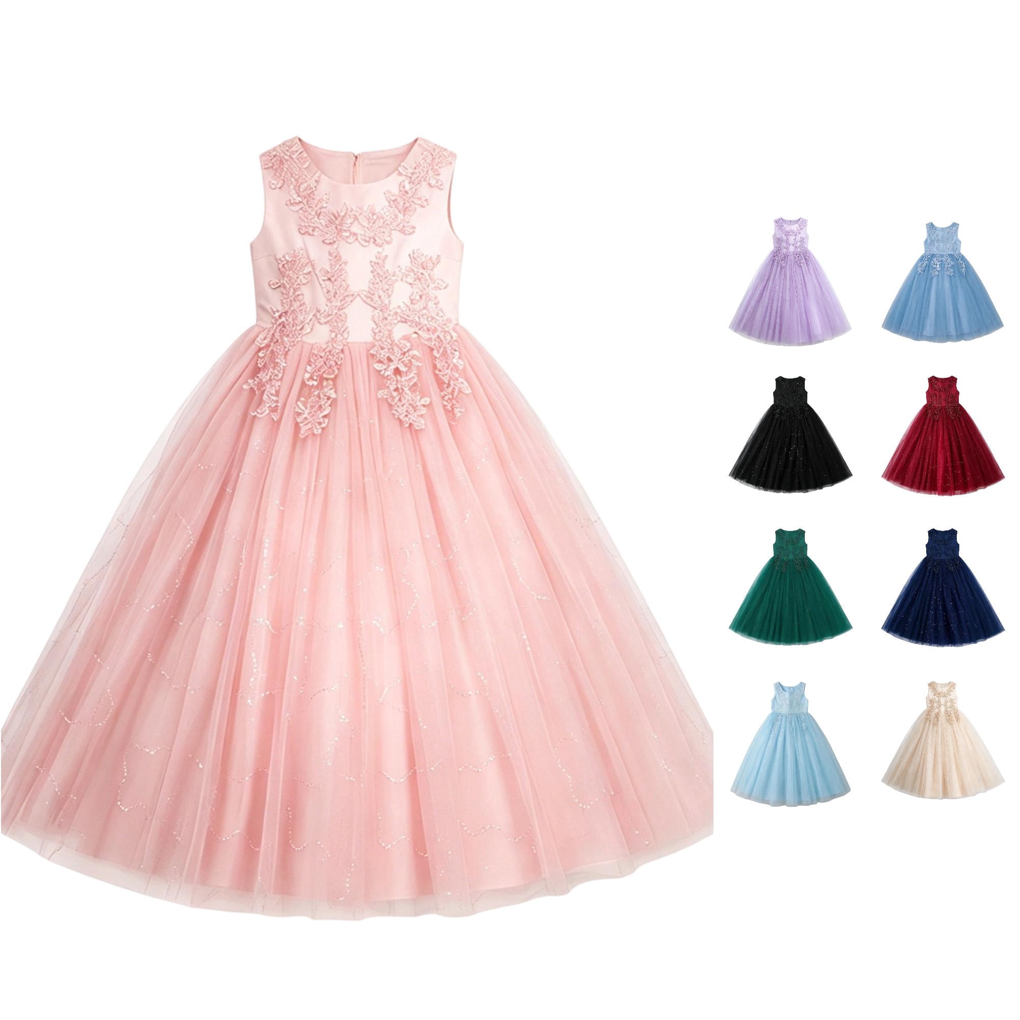 Simple Machine Fun Crafts PMVFHDE Flower Girl Tutu Sleeveless Pageant Puffy Princess Party School ...