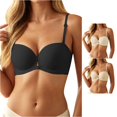 thumbnail image 1 of PMVFHDE Front Closure Strapless Bra Seamless Non Backless Push Up Design For Small Bust Enhancement Lifting Black - S, 1 of 4