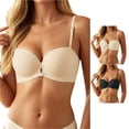 thumbnail image 1 of PMVFHDE Front Closure Strapless Bra Seamless Non Backless Push Up Design For Small Bust Enhancement Lifting Khaki - XL, 1 of 4
