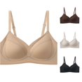 thumbnail image 1 of PMVFHDE Full Coverage Wireless T-Shirt Bra Seamless Supportive Comfort All-Day Fit For Large Bust Women's Everyday Underwear Khaki - M, 1 of 4