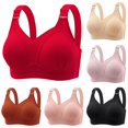 thumbnail image 1 of PMVFHDE Full Figure Bra Seamless Wireless Everyday Wear Side Coverage Lift Plus Size Women Smooth T-Shirt Back Smoothing Non- Strapless Adjustable Wide Band Underwire Free Breathable Red - 36, 1 of 4