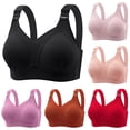 thumbnail image 1 of PMVFHDE Full Figure Bra Seamless Wireless Everyday Wear Side Coverage Lift Plus Size Women Smooth T-Shirt Back Smoothing Non- Strapless Adjustable Wide Band Underwire Free Breathable Black - 40, 1 of 4