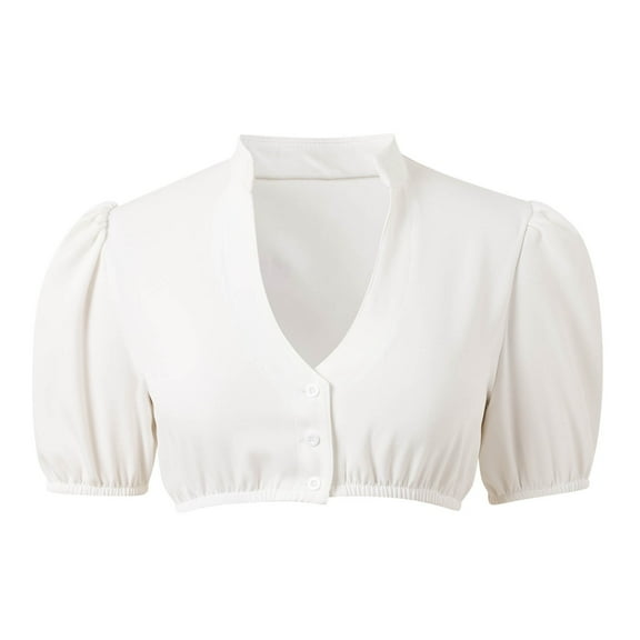 PMVFHDE Germany Oktoberfest Womens Dirndl Dress Short Sleeve Dress Stage Performance Dress Tank Vest Tops for Festive Celebrations White,XXL