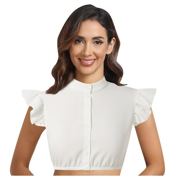 PMVFHDE Germany Oktoberfest Womens Dirndl Dress Short Sleeve Dress Stage Performance Outfit for White,XL