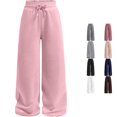thumbnail image 1 of PMVFHDE Girls Casual Pants Elastic Waist Straight Leg Joggers Comfortable Playwear Trousers For Toddler Kids Daily Outdoor Spring Autumn Winter Light Pink,9-10 Years, 1 of 5