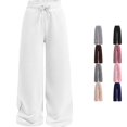 thumbnail image 1 of PMVFHDE Girls Casual Pants Elastic Waist Straight Leg Joggers Comfortable Playwear Trousers For Toddler Kids Daily Outdoor Spring Autumn Winter White,13-14 Years, 1 of 5