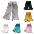 thumbnail image 1 of PMVFHDE Girls Wide Leg Pants Lightweight Casual Elastic Waist Straight Loose Trousers For Kids Grey,8-9 Years, 1 of 5