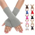 thumbnail image 1 of PMVFHDE Gloves & Mittens Ladies Warm Knit Fingerless Convertible Mittens Fashion Flowers GY1 - One Size, 1 of 5