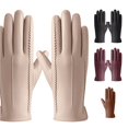 thumbnail image 1 of PMVFHDE Gloves & Mittens Ladies Windproof Thick Winter Versatile Solid Cold Autumn Warm Knit Accessory Khaki - M, 1 of 5