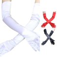 thumbnail image 1 of PMVFHDE Gloves & Mittens Unisex Solid Long Party Performance Tight Fashion Women Accessory White - One Size, 1 of 1