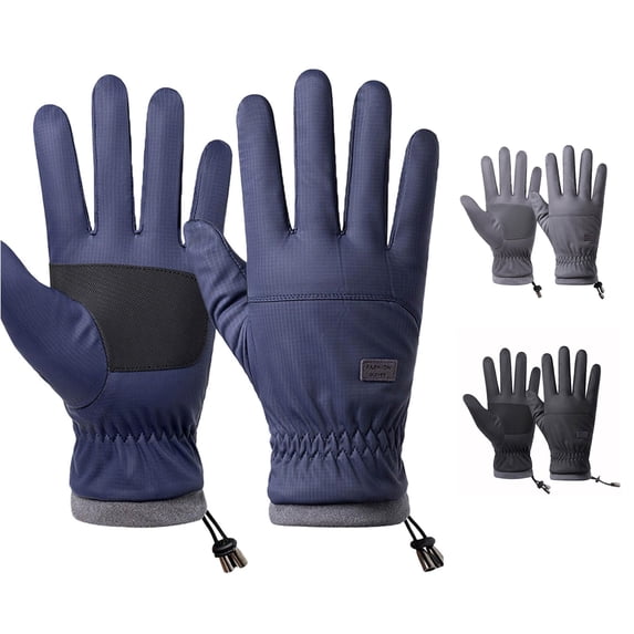 PMVFHDE Gloves & Mittens Winter Solid Knitted Suitable For Both Men And Women Providing Warmth And Comfort Navy - One Size