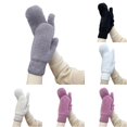 thumbnail image 1 of PMVFHDE Gloves & Mittens Winter Striped Lined Thermal Extreme Cold Weather Outdoor Activities Cycling Skiing Warm Insulated Mittens Grey - One Size, 1 of 4